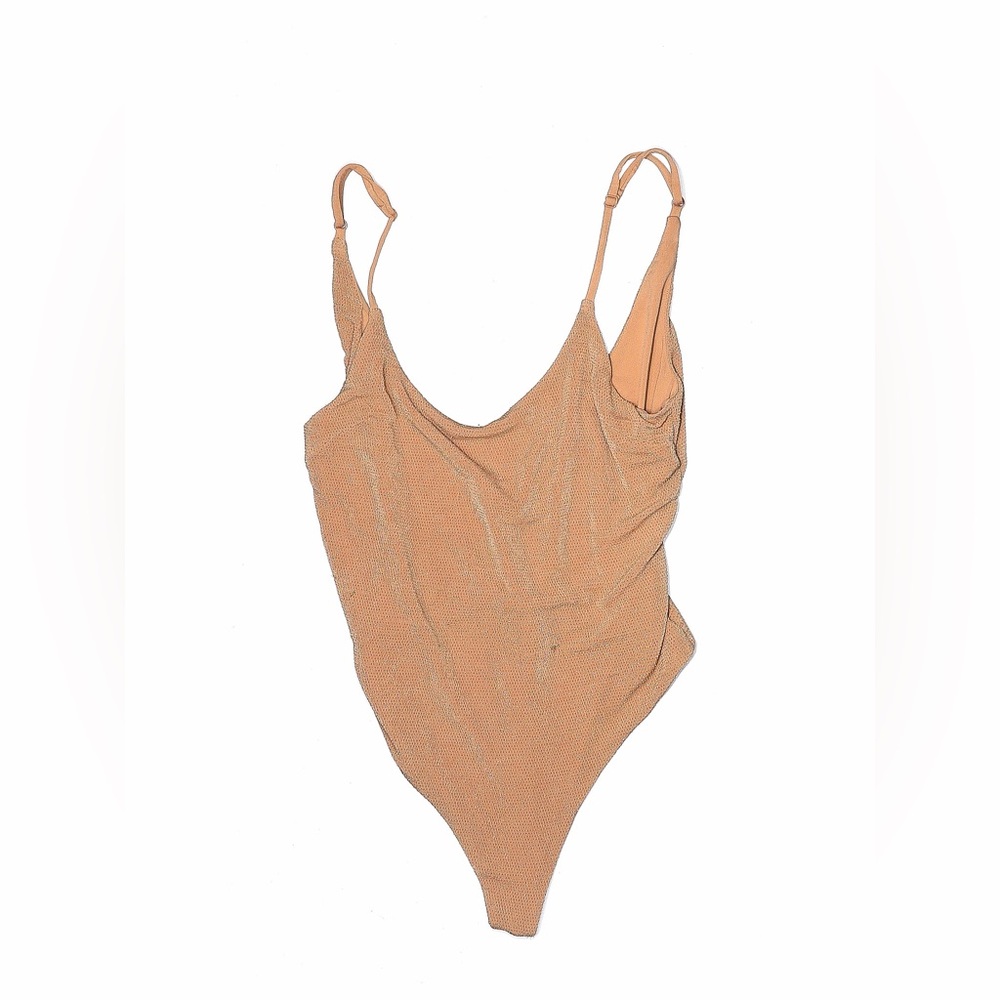 NBD Tan Glitter Bodysuit